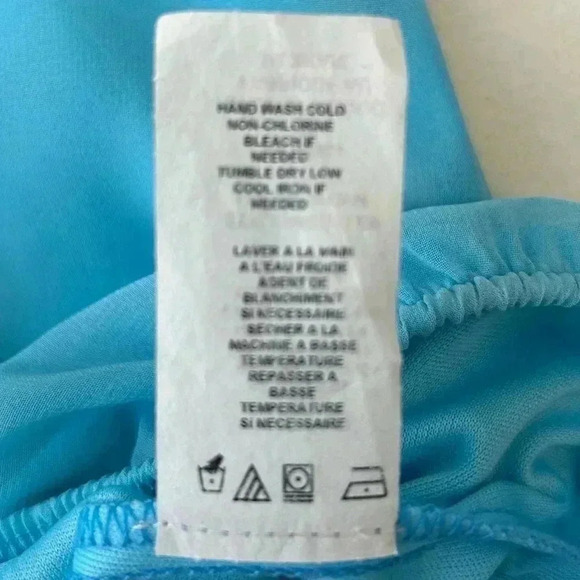 Ricki’s Blouse Sheer Floral Print One Shoulder Bubble Hem Black Blue White Small - Picture 10 of 16